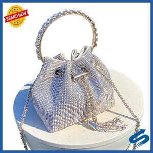 Sparkly Rhinestone Evening Clutch Purse with Adjustable Strap Party Wedding Prom